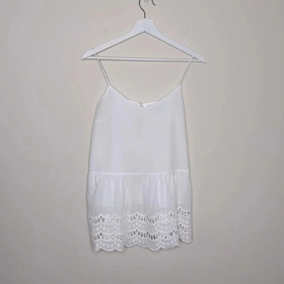 Oxford Sunday Eyelet Embroidery Lace Trim Cami Top - Picture 1 of 7